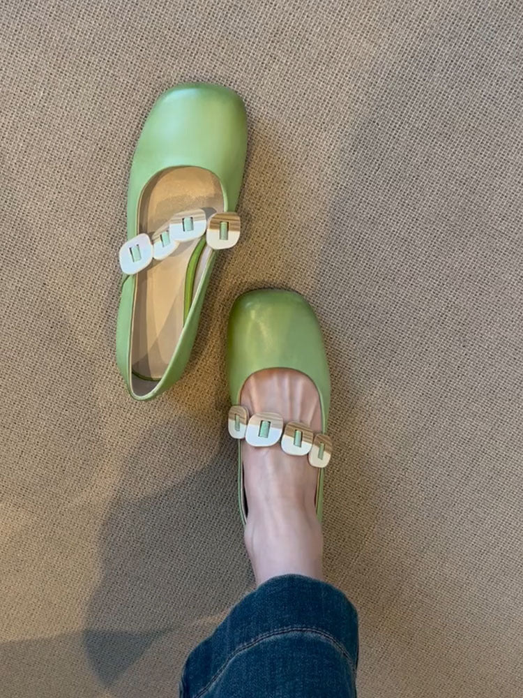 Dame Stilfulde Mary Jane Ballerinas med Elegant Spænde-Detail Stilla