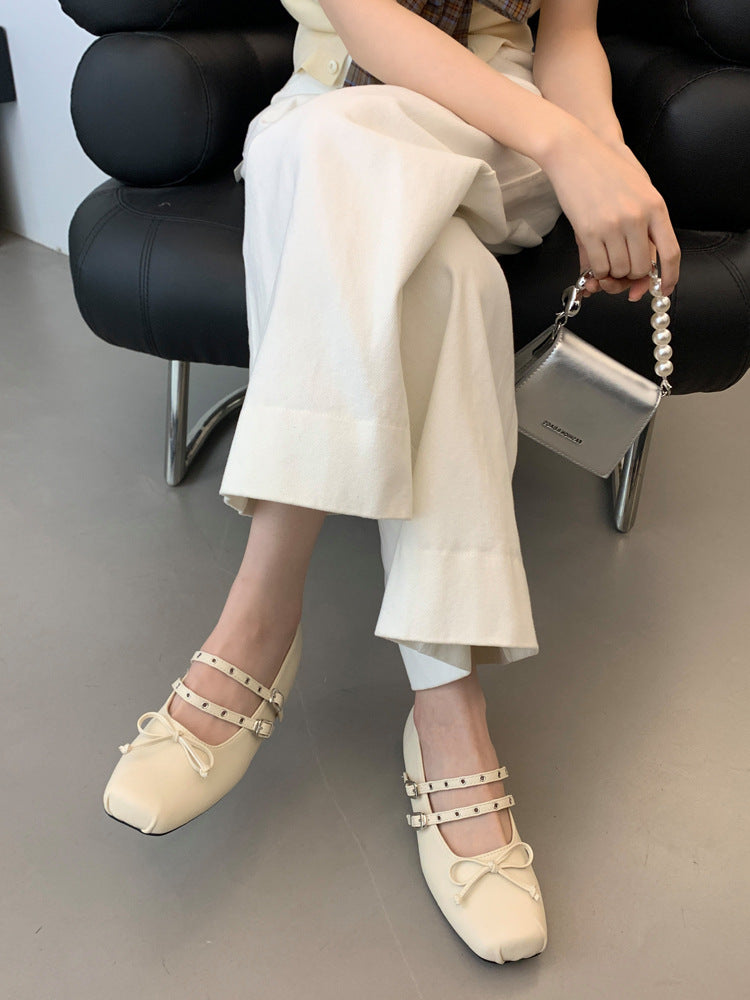 Damer elegante Mary Jane Ballerinaer med dekorative remme Stilla