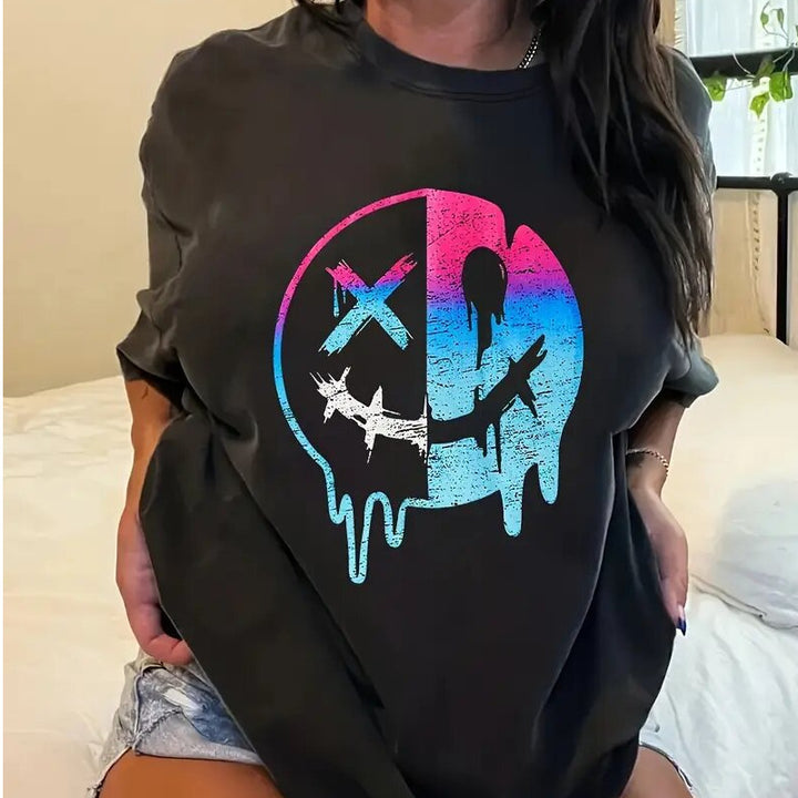 Dame Oversized T-Shirt med kreativt graffiti-design og afslappet pasform Stilla