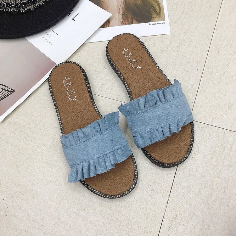 Dame Komfortable Rüschen-Sandaler lavet af blødt stof Stilla
