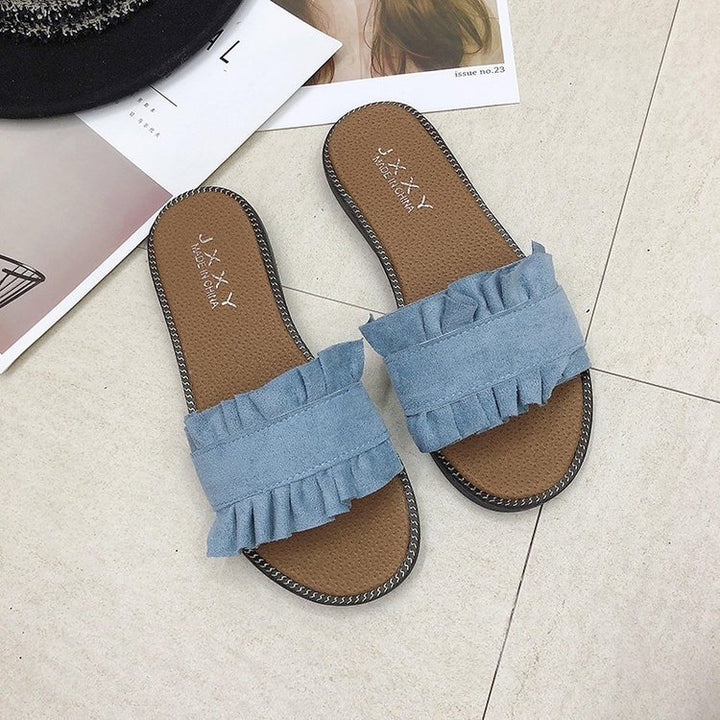 Dame Komfortable Rüschen-Sandaler lavet af blødt stof Stilla