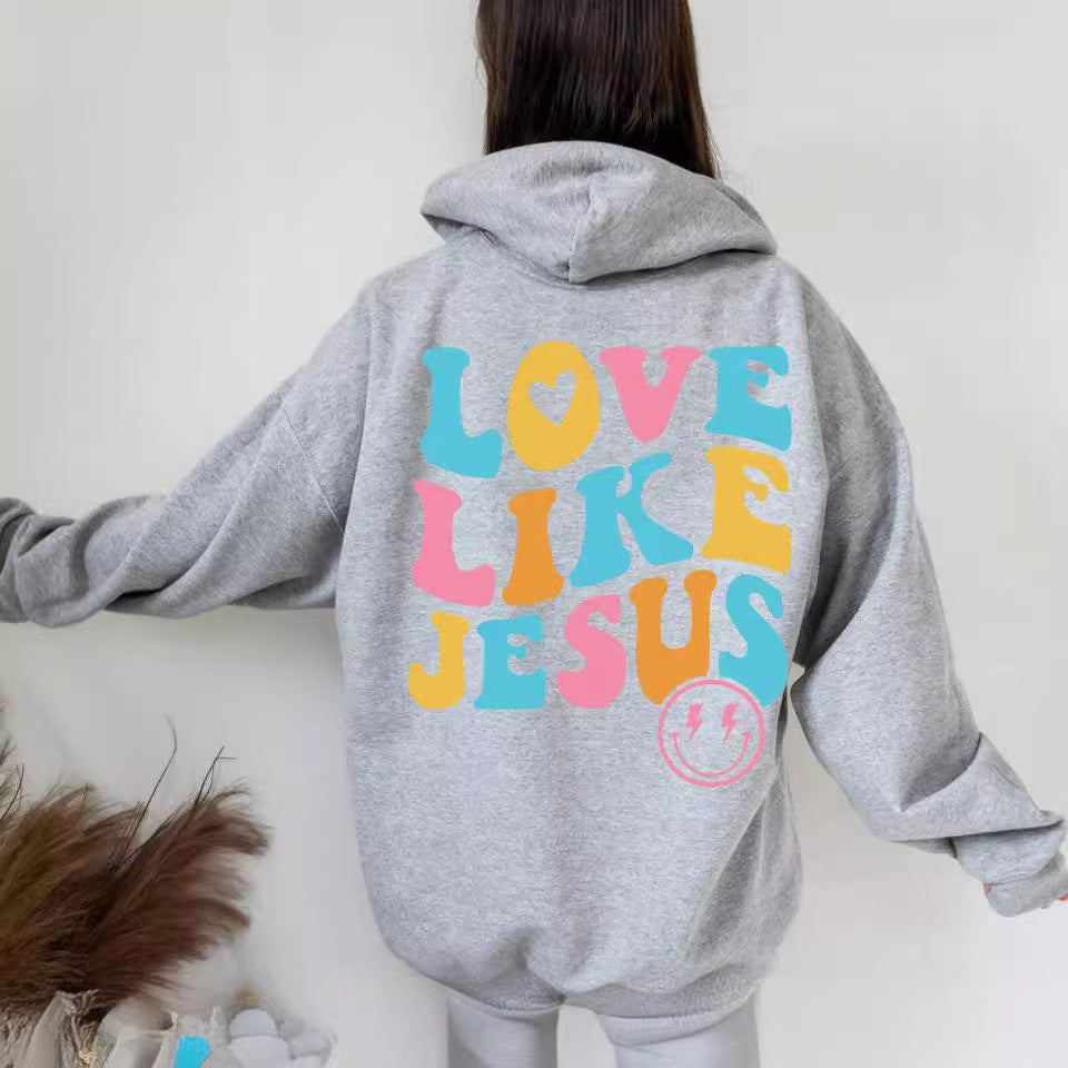 Kvindernes Oversized Hoodie med Farverig Print Skovae
