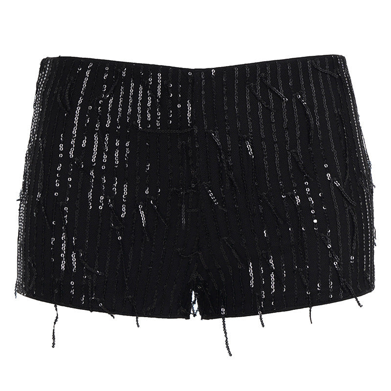 Dame glamourøse paillet-shorts Skovae