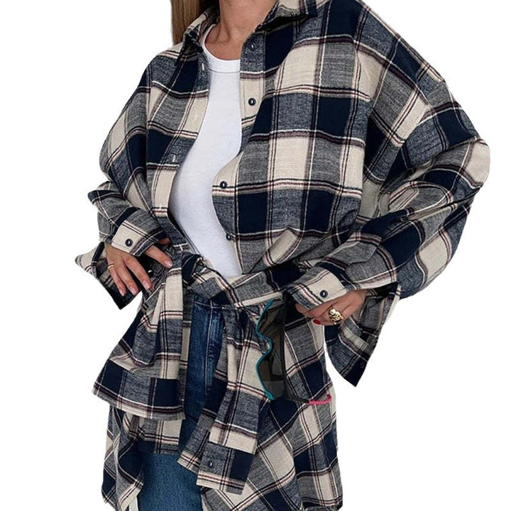 Femme Cozy Flannel Button-Up Skjorte Stilla