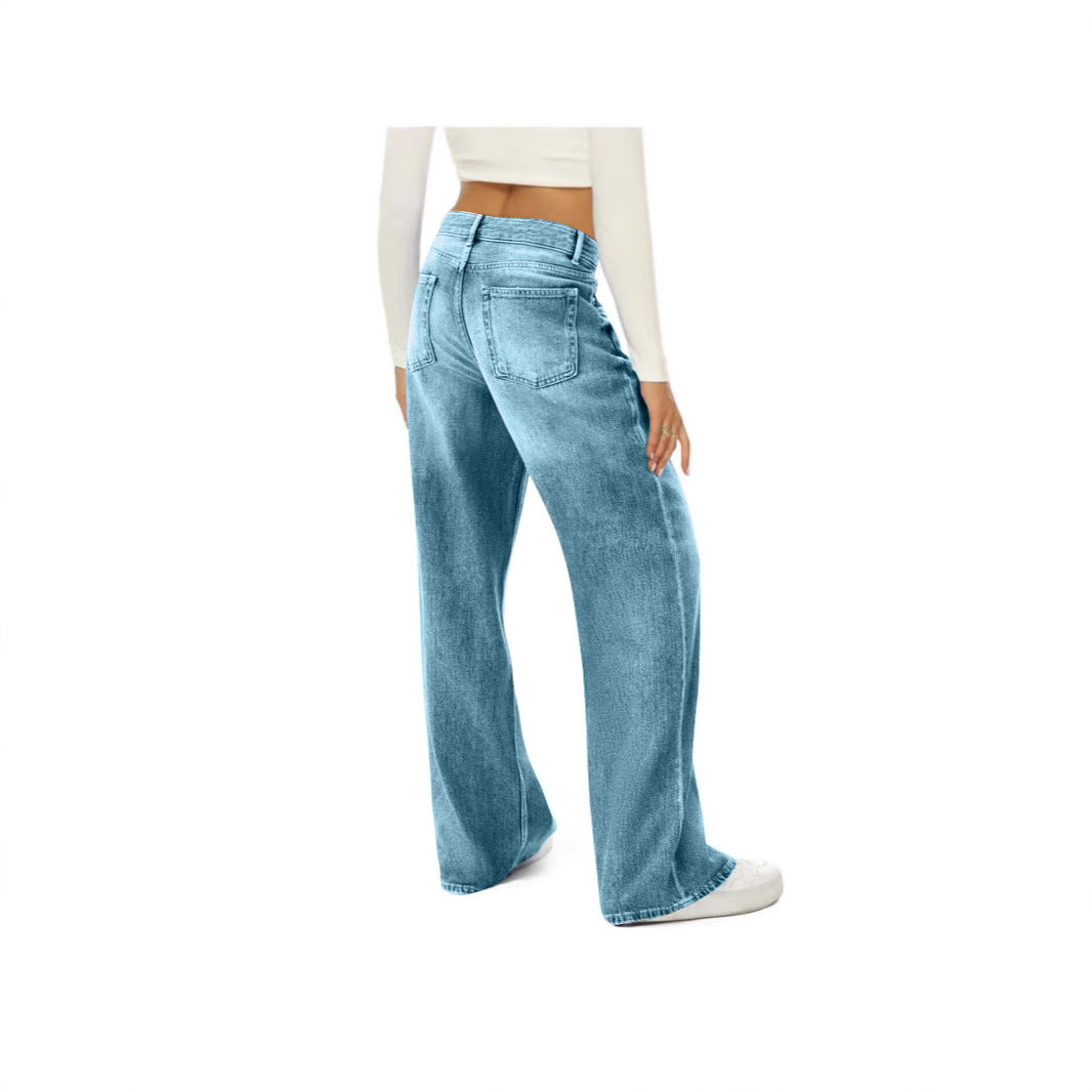 Dame Bredde Højtaljede Jeans i Urban Stil Skovae