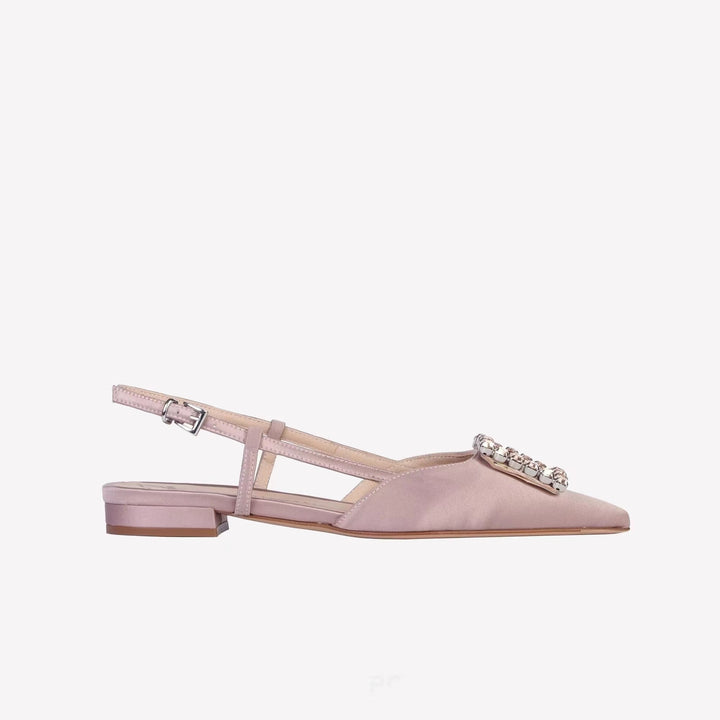 Femme Slingback-flade med krystaldekoration Stilla