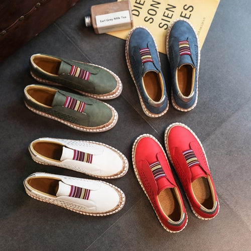 Dame Komfortable Slip-on Sneakers med åndbar perforering Stilla