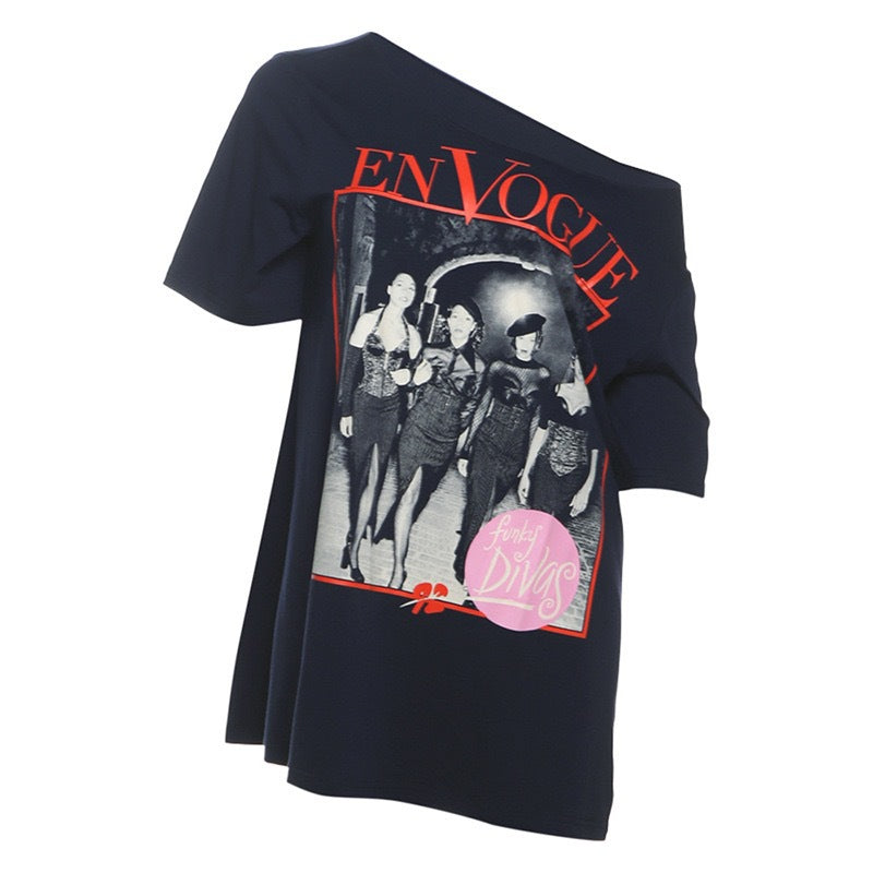 Dame Oversized T-Shirt Kjole med kreativ grafisk tryk Skovae