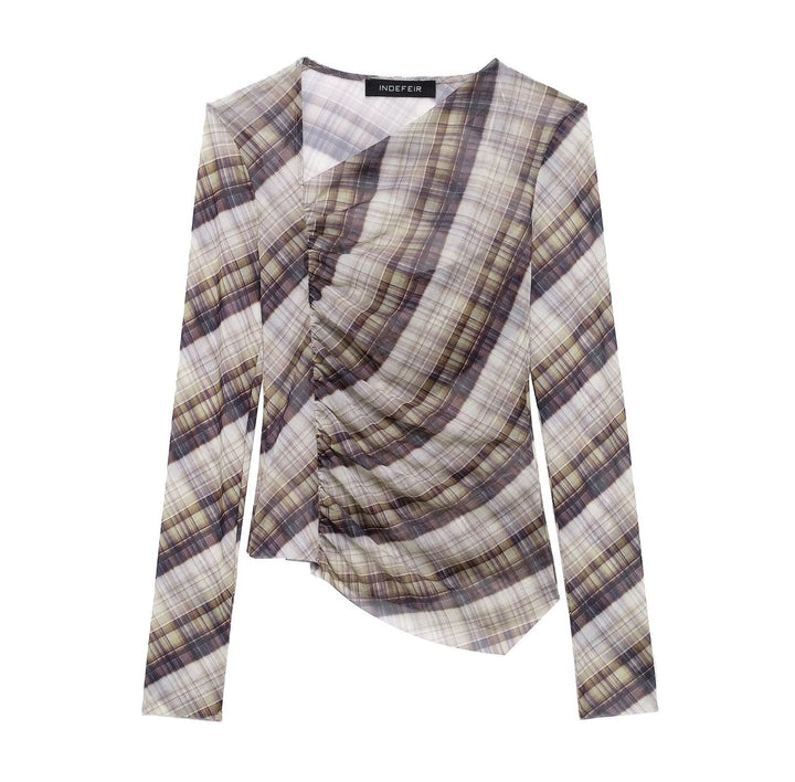 Femme Draped Ternet Bluse Stilla