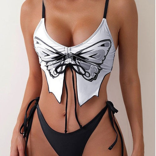 Dame bikini sæt med innovativt sommerfugledesign og bindbare stropper Stilla