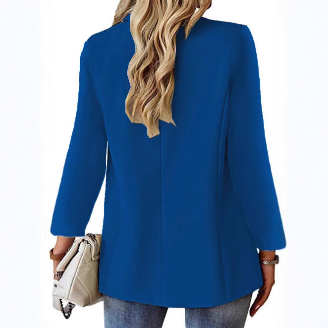 Dame elegant Oversize-blazer med draperet snit og praktiske lommer Stilla
