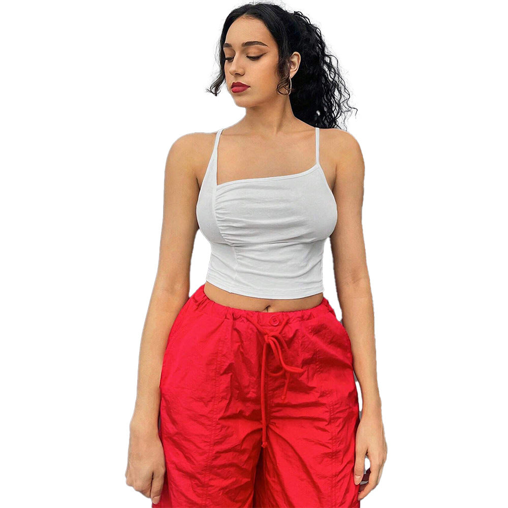 Kvinder cropped top med forførende volangdesign Stilla