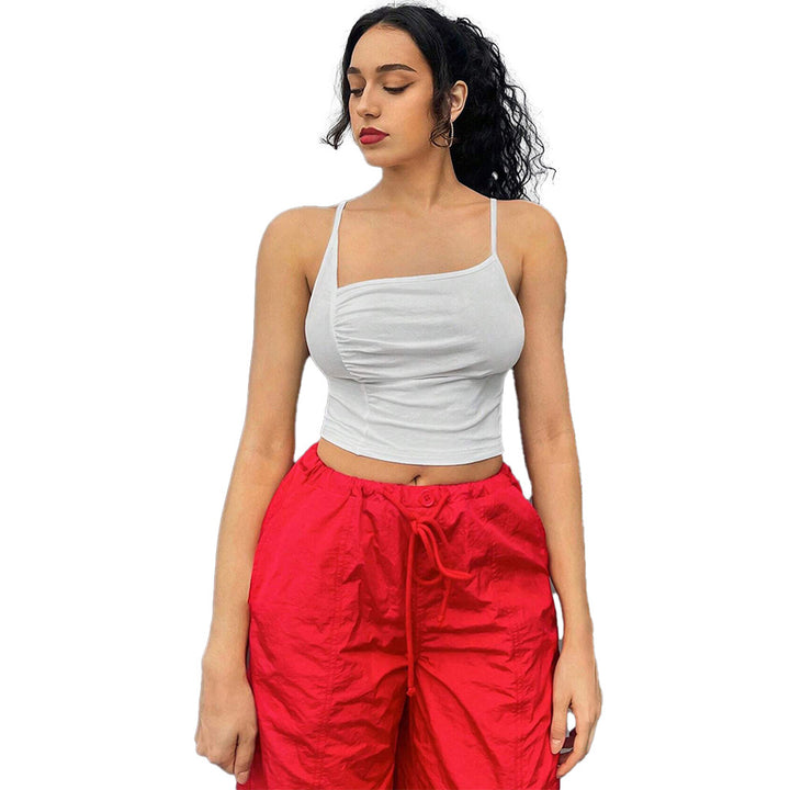 Kvinder cropped top med forførende volangdesign Stilla