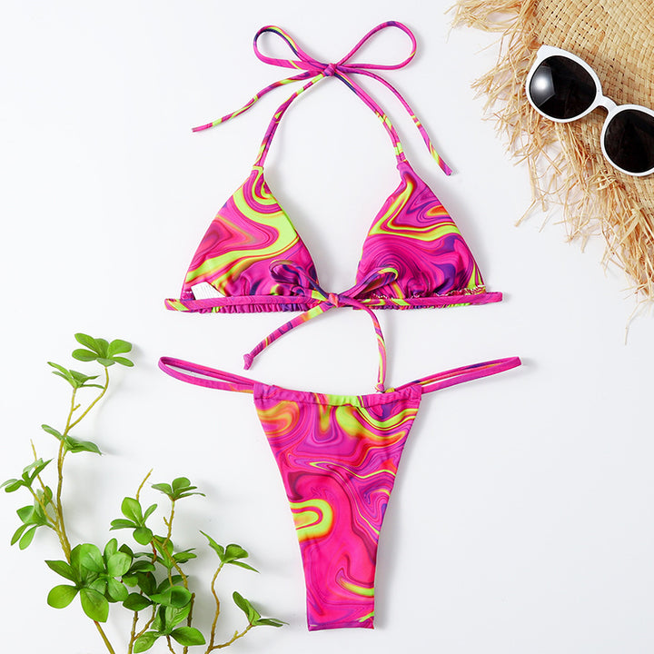 Dame Farverig mønstret Triangel-Bikini Stilla
