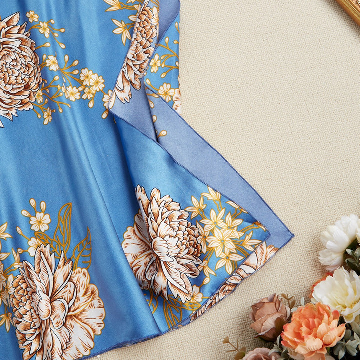 Femme Floral Satin Maxikjole Stilla