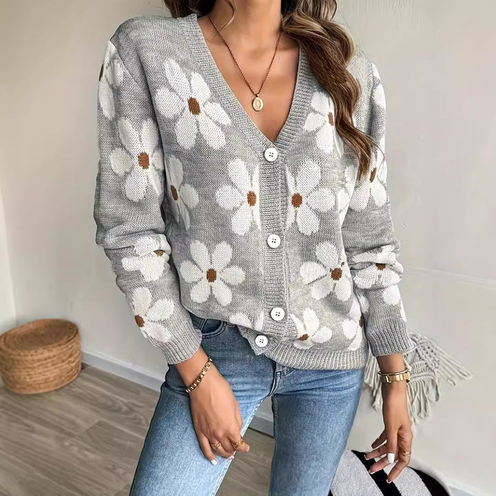 Dame Strik Floral Print Cardigan Stilla