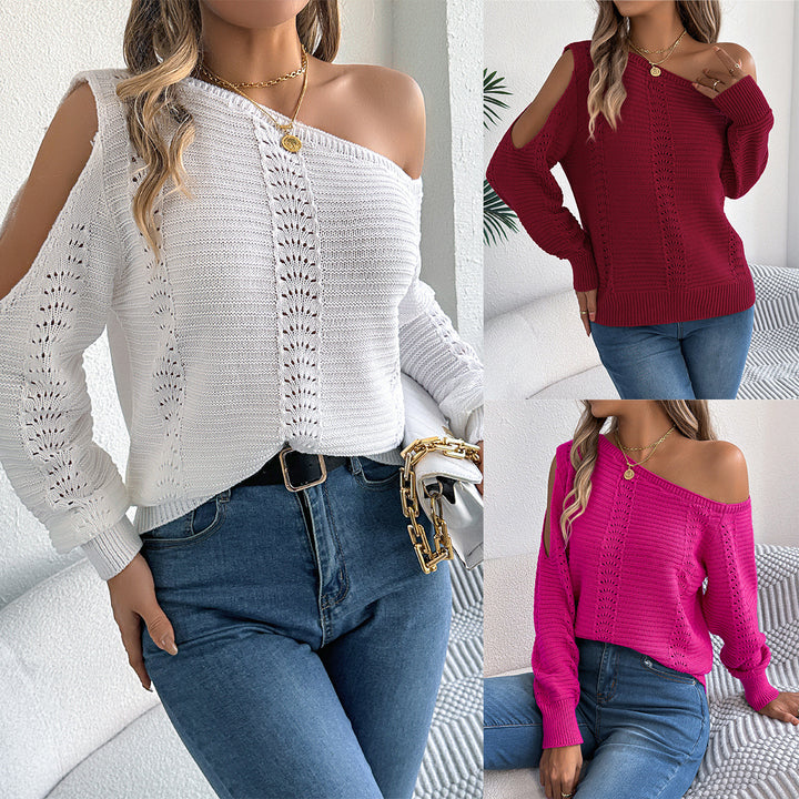 Dame skulderfri strik top Stilla