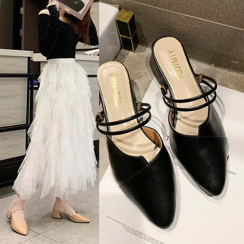 Dame Slingback-pumper med modet snit og elegant blokhæl Stilla