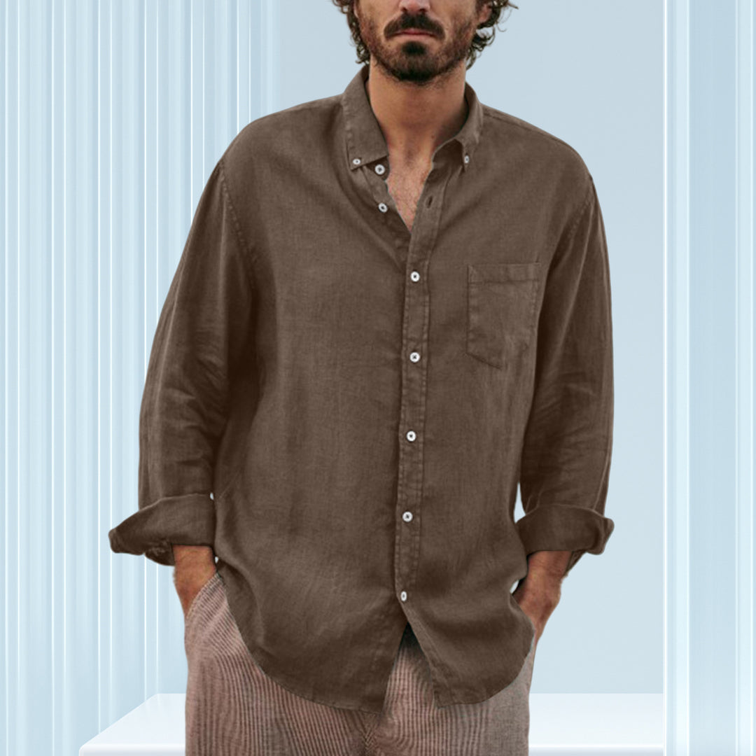 Herrer casual linnedskjorte med regular fit Stilla