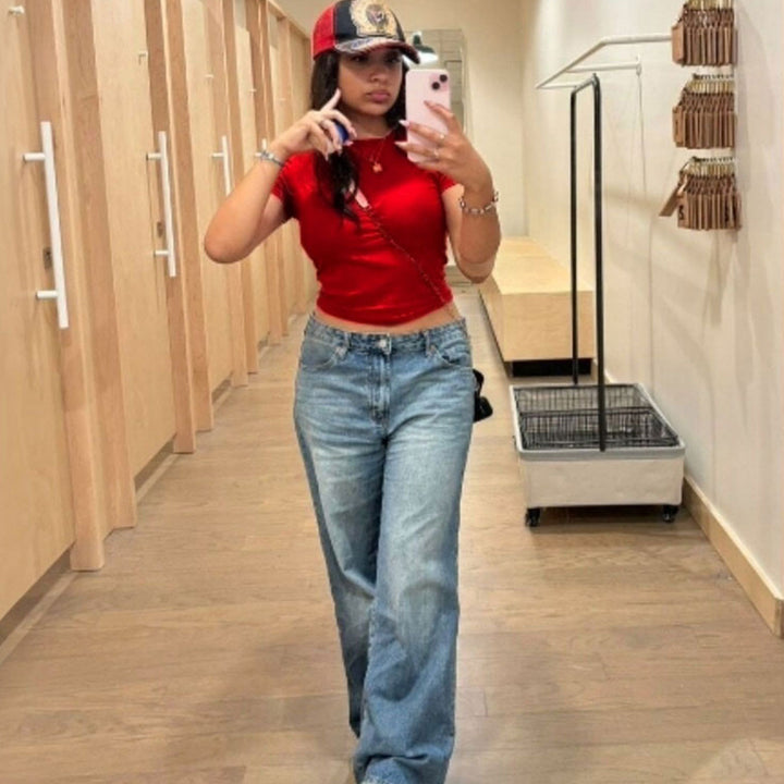 Kvindernes Bred Højtaljede Jeans Stilla