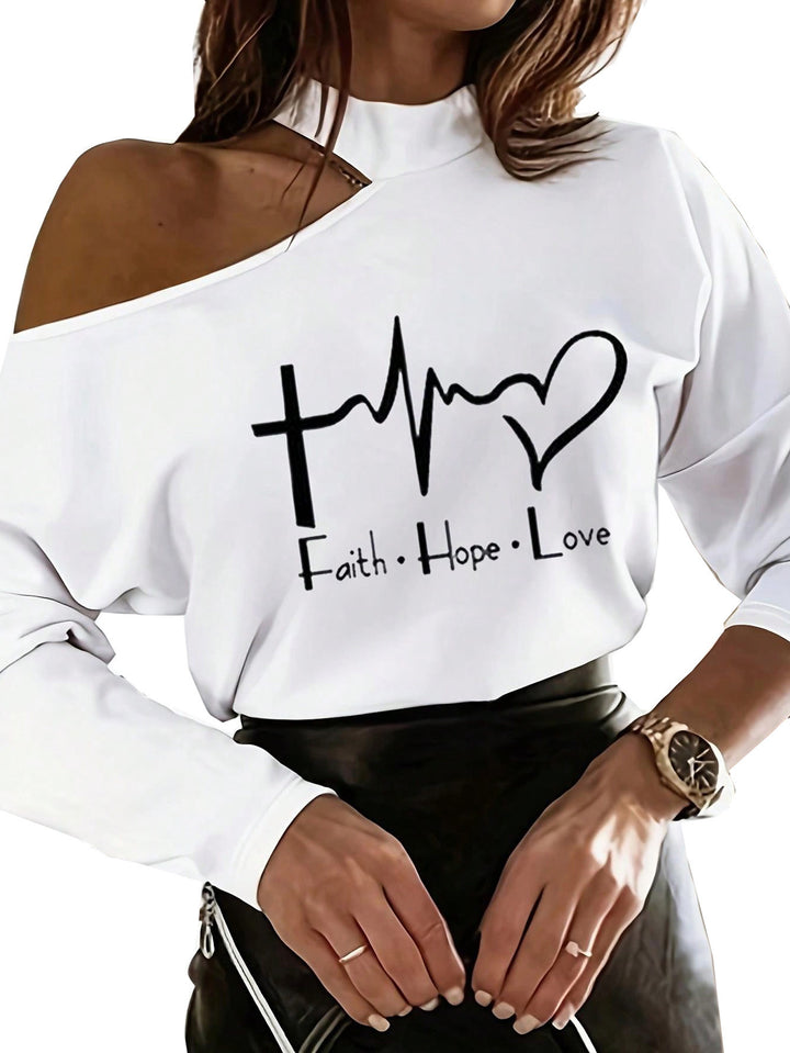 Dame Off-Shoulder Sweatshirt med inspirerende design Stilla