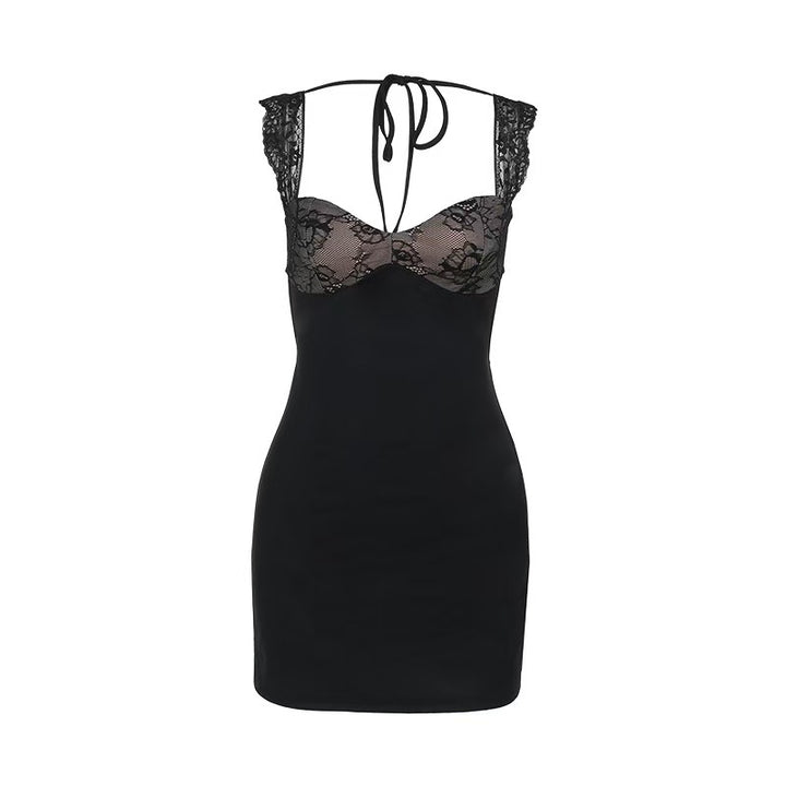 Dame sexy Minikjole med elegante blonde accenter Skovae