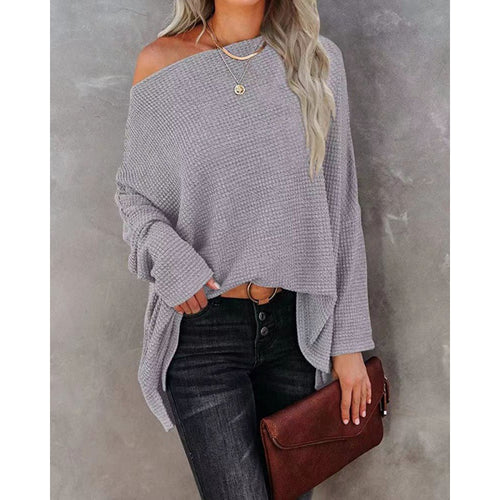 Dame Oversized Vaffelstrik Pullover Stilla