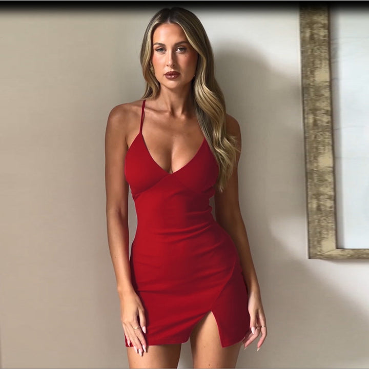 Kvinder Flirty Spaghetti-strop Bodycon Kjole Stilla