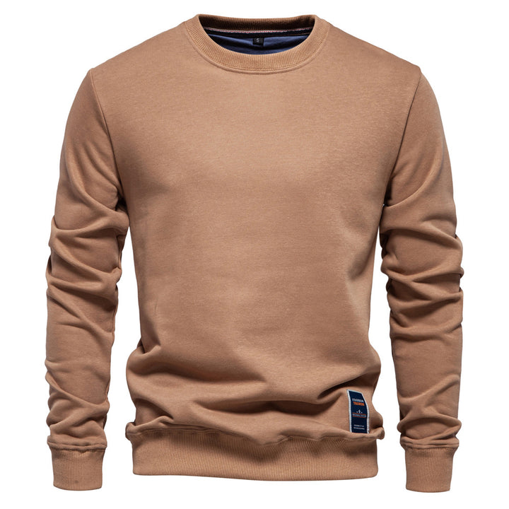 Herre Rundhalset Sweatshirt med blødt inderfor og moderne detaljer Stilla