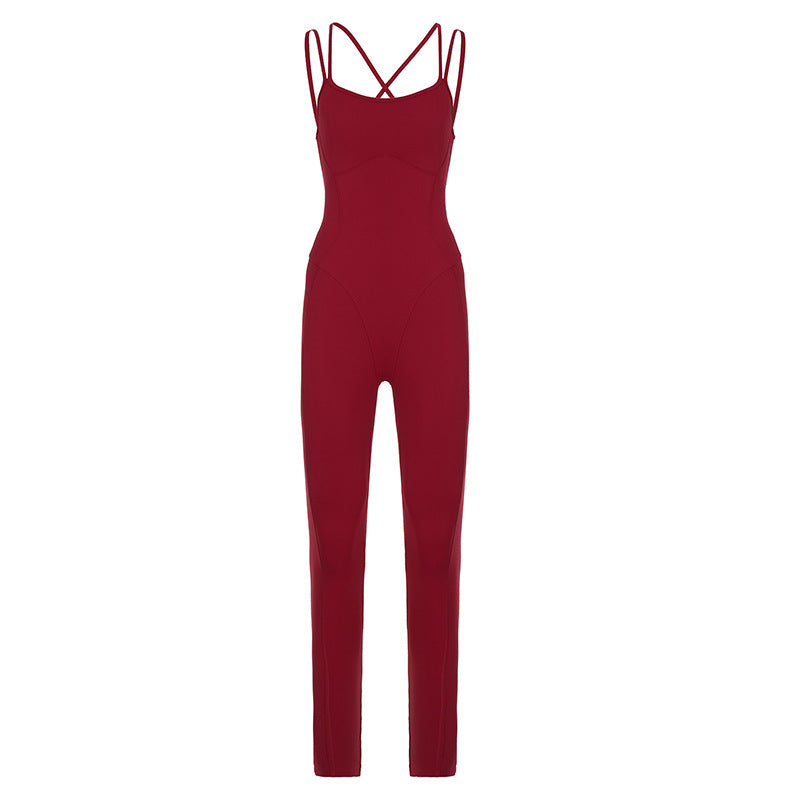 Dame Sporty jumpsuit med justerbare stropper og tætsiddende snit Skovae
