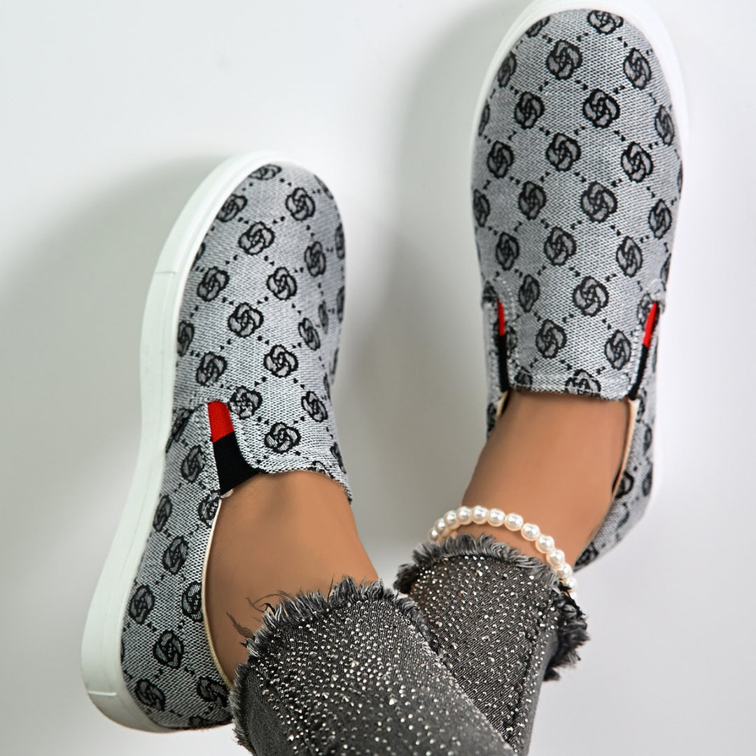Dame Slip-On Sneakers med individuelt mønster og skridsikker sål Stilla