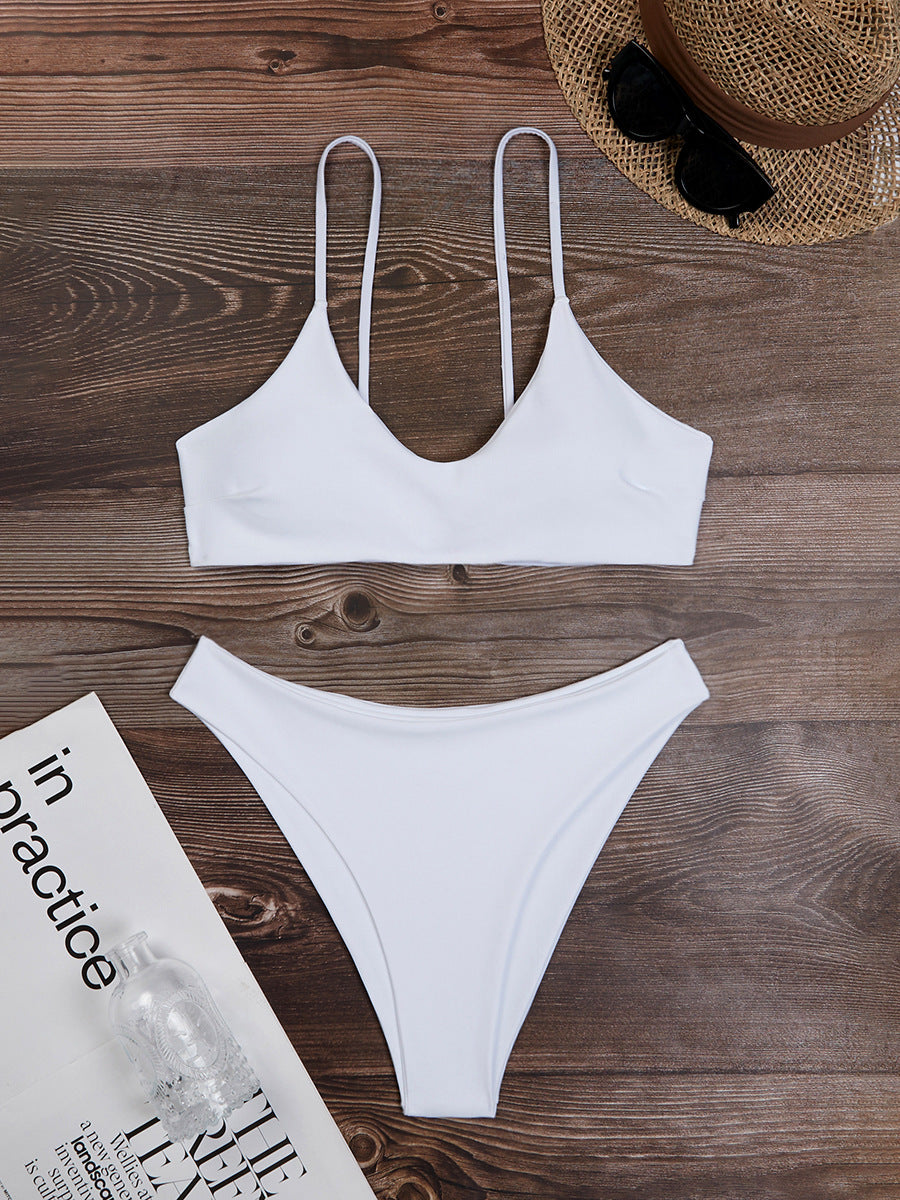 Femme Højskåret Minimalist Bikini Sæt Stilla