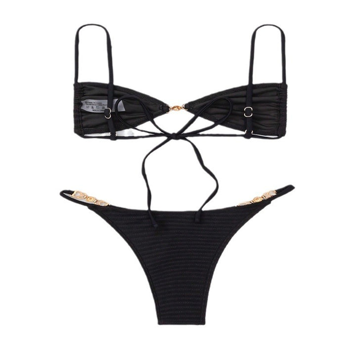 Dame Rib-top Triangel Bikini Sæt Stilla 1750922957