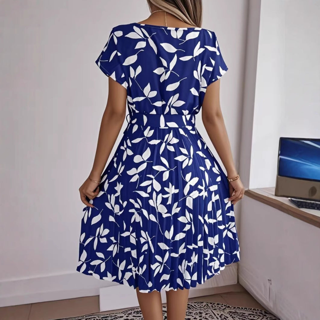 Dame Blomster Shirt Midi Kjole Stilla