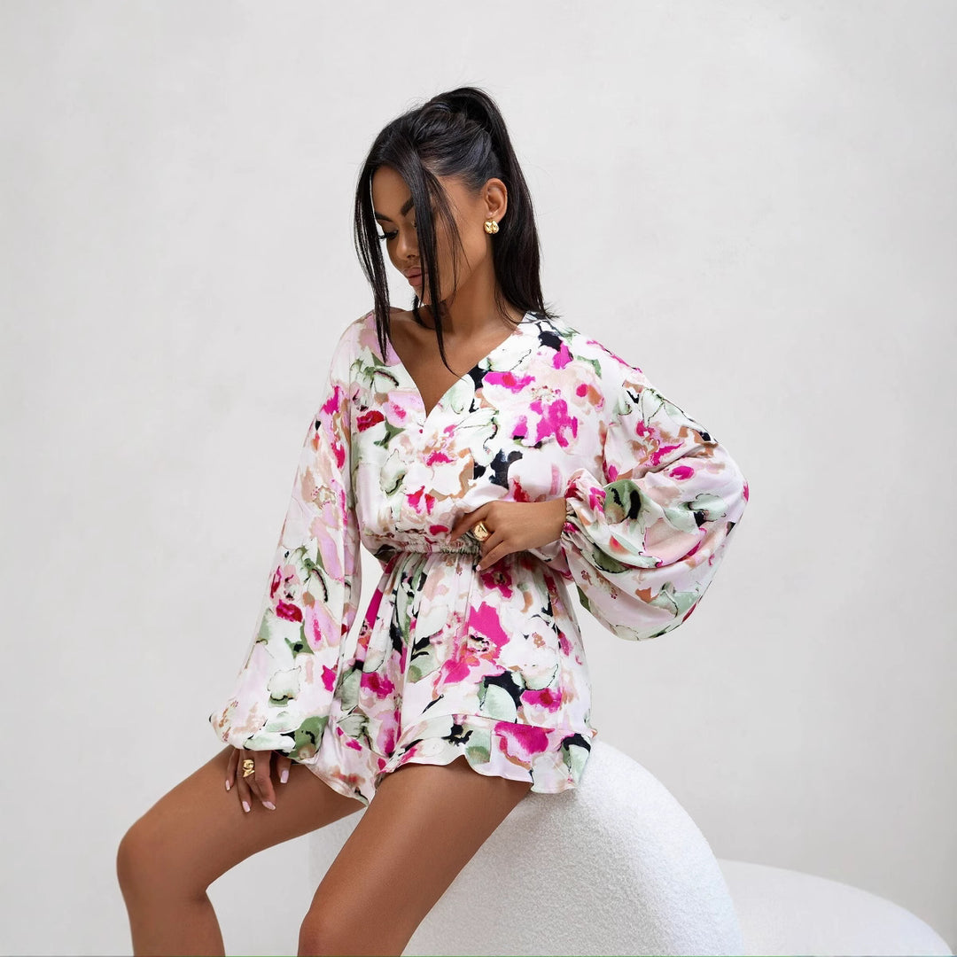 Dame Floral Print Wrap Overall Stilla