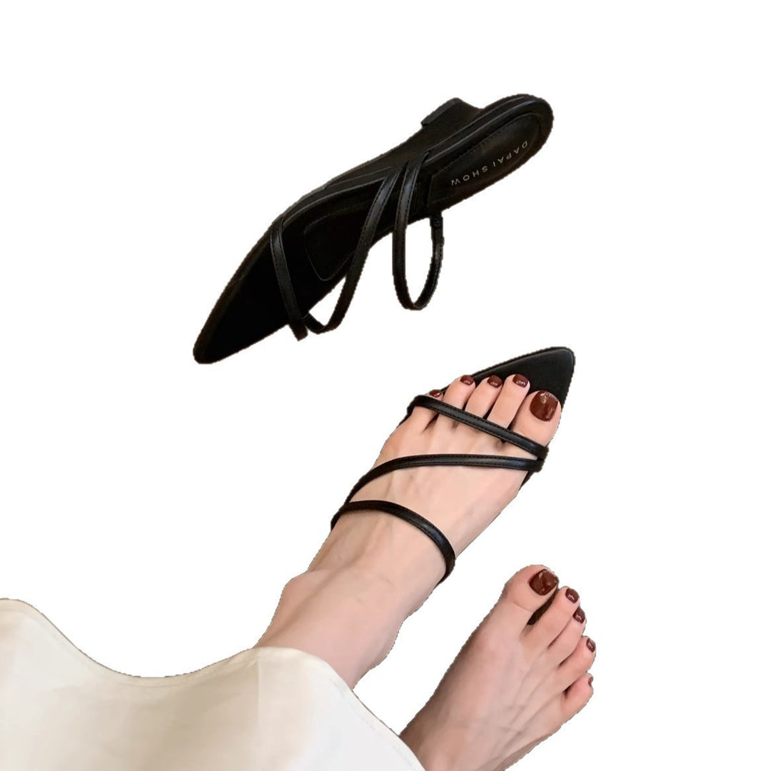 Dame Elegant Spids Udsnit Slingback Hæle med Rem Design Stilla