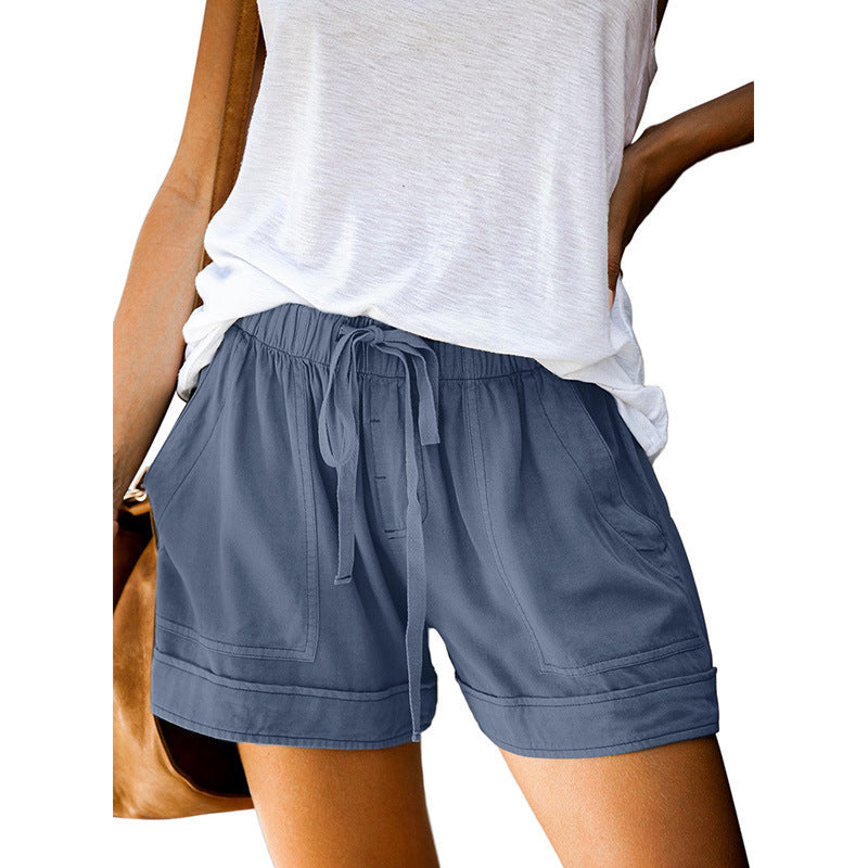 Dame Behagelige Sommer-shorts med elastisk talje og praktiske lommer Skovae