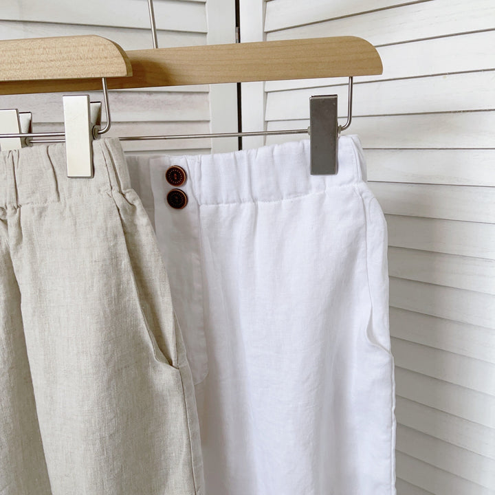 Dame Relaxed Fit Linnedragt med knaplukning Stilla