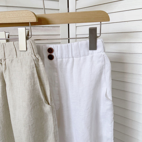 Dame Relaxed Fit Linnedragt med knaplukning Stilla