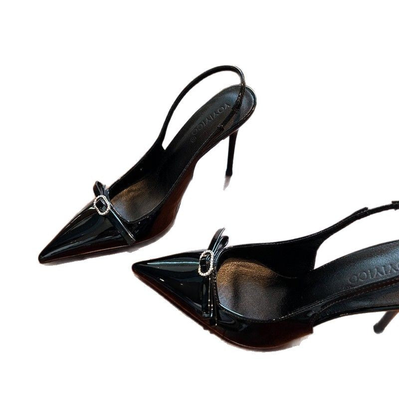 Dame stilfulde spids Slingback-hæle med udsmykkede spænder Stilla