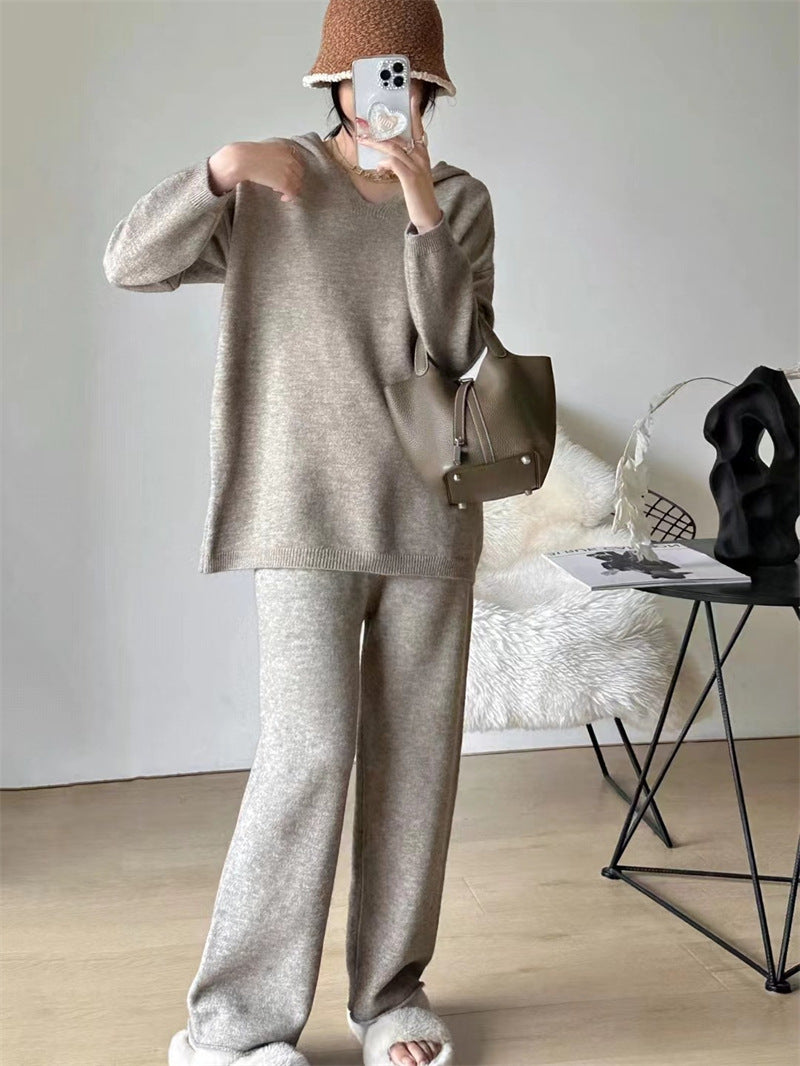 Femme Afslappende Strik-Loungewear-Sæt Stilla