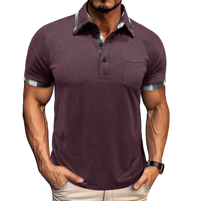 Herre polo-shirt med moderne kontrastdetaljer Stilla