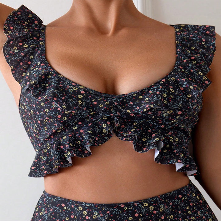 Dame todelt Badeanzug med legende ruffles design Skovae