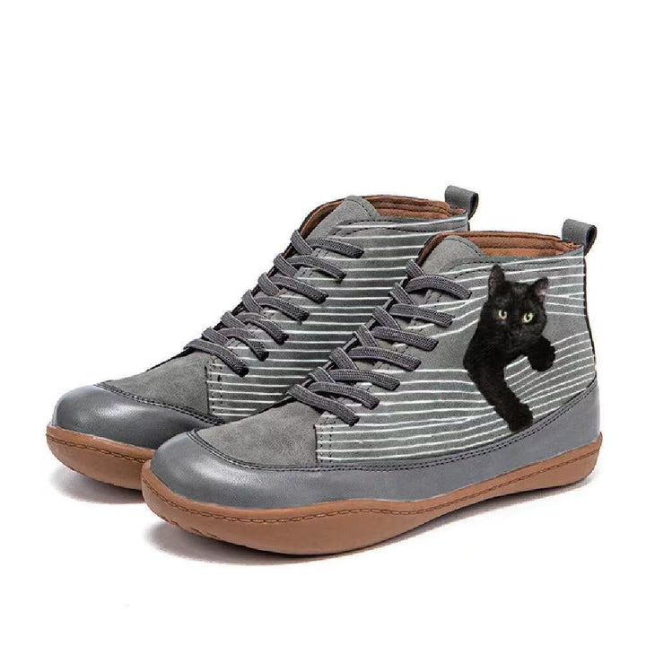 Dame fritids-sneakers med katte-design Stilla