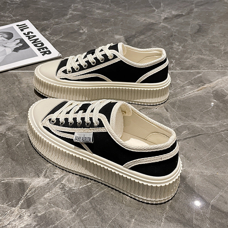 Dame Chunky Sneakers med moderne hahneder-mønster og skridsikker sål Stilla
