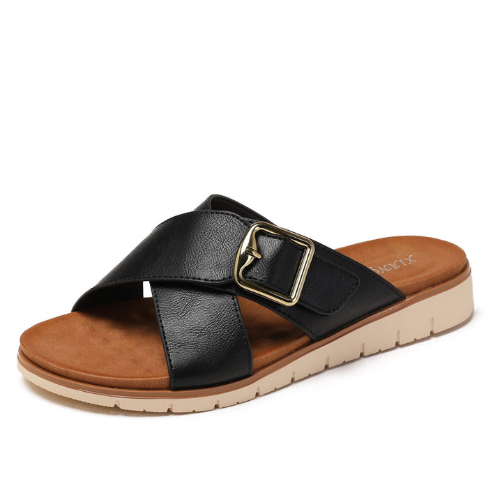 Dame åbne sandaler med moderne rem-design og stilfulde spænder Stilla