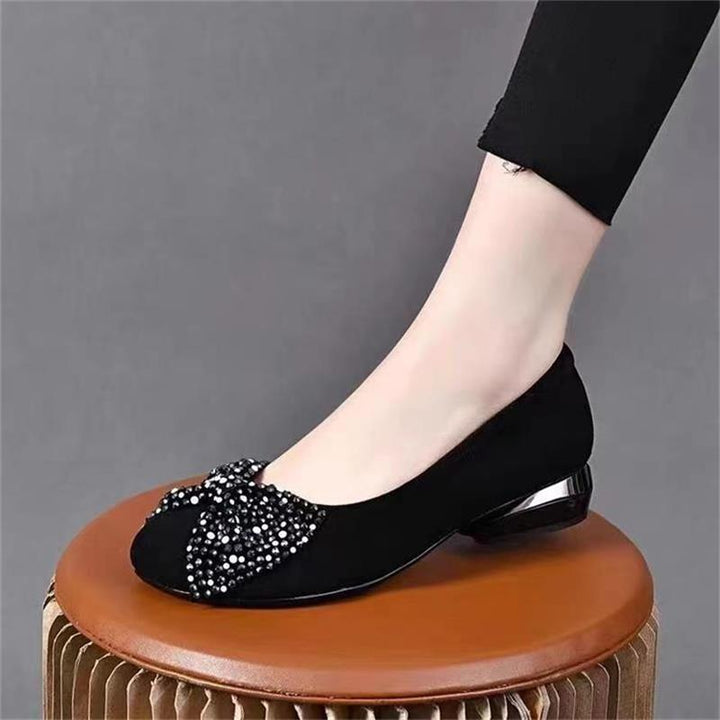 Dame Ballerinas med glitrende sløjfeakcent og skridsikker sål Stilla