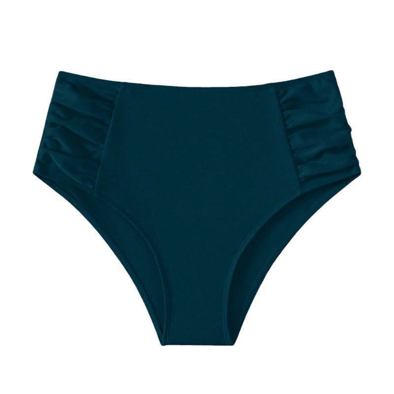 Dame højhalset bikiniunderdel med elegant flæse detaljer Skovae