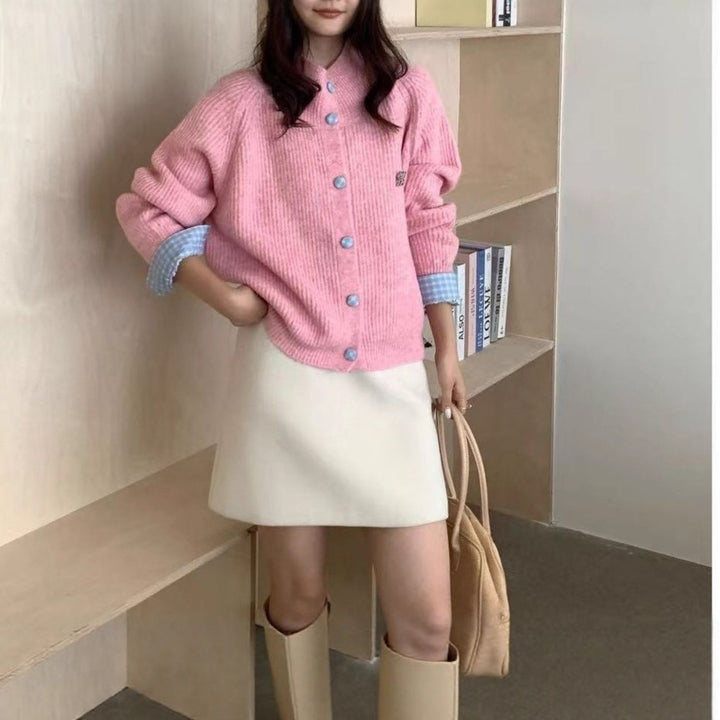 Kvinder Fashionable Cardigan med Noble Knap Detaljer Stilla
