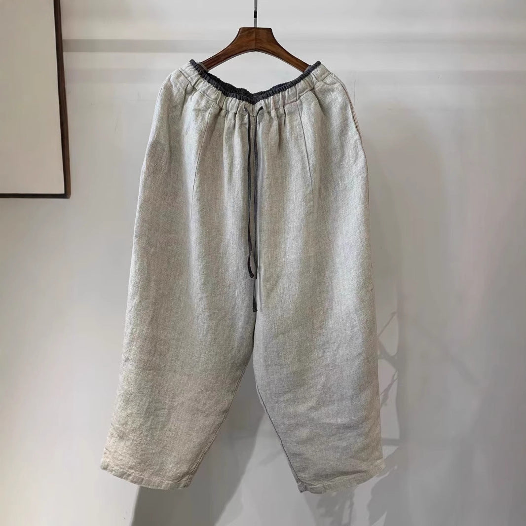 Femme Locker-snit Åndbar Leinen Culottes Stilla